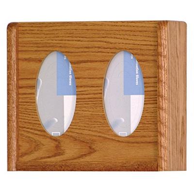 Wooden Mallet 4-Pocket Oval Glove/Tissue Box Holder, Medium Oak