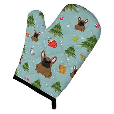 Caroline's Treasures BB4673OVMT Christmas French Bulldog Brown Oven Mitt, Large, multicolor