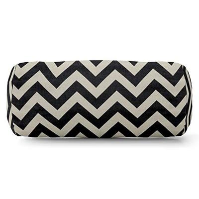Majestic Home Goods Black Chevron Indoor/Outdoor Round Bolster Pillow 18.5" L x 8" W x 8" H