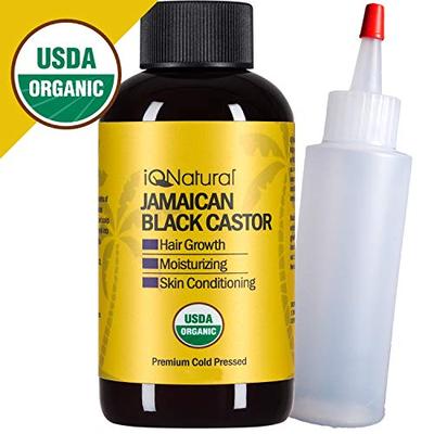 Jamaican Black Castor Oil for Hair Growth and Skin Conditioning - 100% Cold-Pressed 8oz Bottle by IQ
