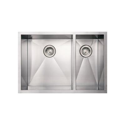 Whitehaus WHNCMD2920-BSS Noah'S Collection 29-Inch Commercial Double Bowl Undermount Sink, Brushed S
