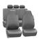 FH Group Universal Fit Full Set High Back Royal Seat Cover - PU Leather (Solid Gray) (Airbag Compati