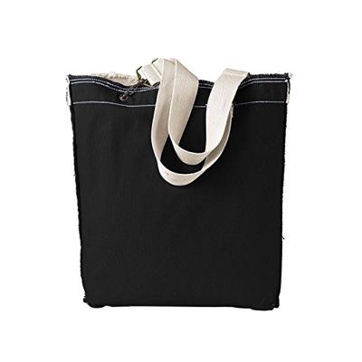 Authentic Pigment 14 oz. Direct-Dyed Raw-Edge Tote OS Black