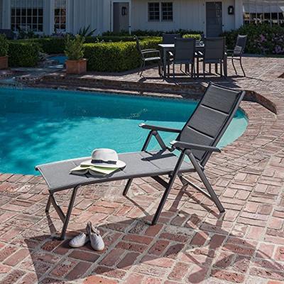 Hanover REGCHS-G-Gry Regis Padded Sling Chaise in Gray Outdoor Furniture