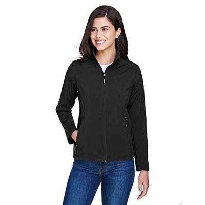 Core 365 Womens Cruise Two-Layer Fleece Bonded Soft Shell Jacket (78184)- Black 703,Small