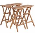 Tabourets de bar pliables 4 pcs Bois de teck massif - Vidaxl