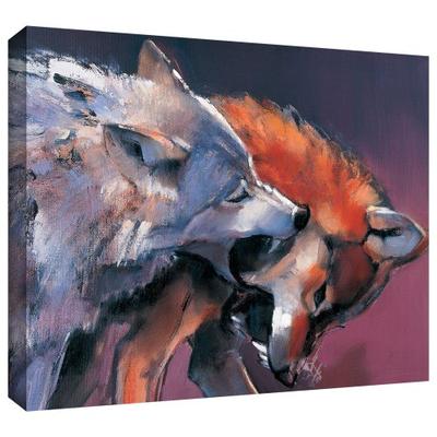 ArtWall Mark Adlington 'Two Wolves' Gallery Wrapped Canvas Artwork, 36 by 48-Inch