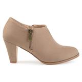 Brinley Co. Womens Sadra Faux Suede Low-Cut Comfort-Sole Ankle Booties Taupe, 8.5 Regular US screenshot. Shoes directory of Clothing & Accessories.