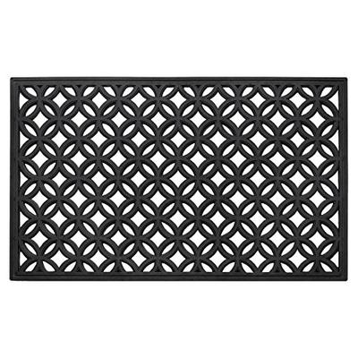Achim Home Furnishings WRM1830DI6 Wrought Iron Rubber Mat 18" x 30", Diamond, Black