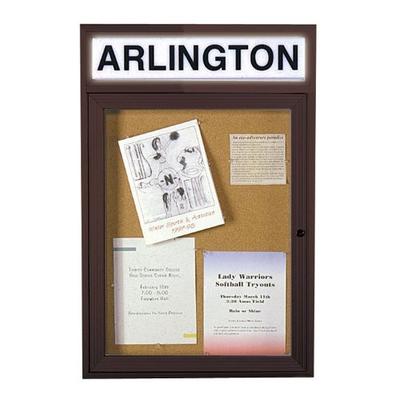 1 Door Enclosed Bulletin Board Size: 3' H x 2' W, Frame Finish: Bronze