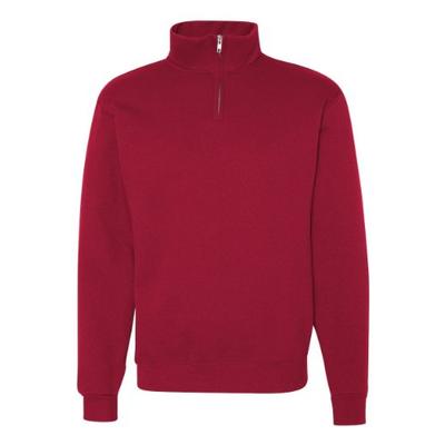 Jerzees Adult NuBlend Quarter-Zip Cadet Collar Sweatshirt, True Red, Large