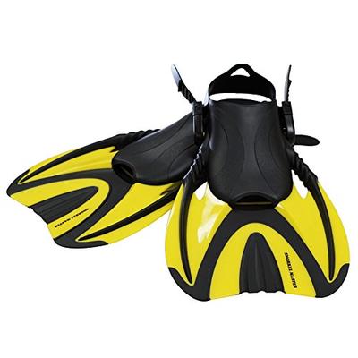 Snorkel Master Swimming Snorkeling Fins, Yellow, Large