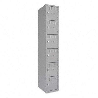 Tennsco Corp. 6 Tier Box Locker, 1 Wide, 12"Wx18"Dx72"H, Medium Gray
