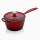 Le Creuset Signature Enamelled Cast Iron Saucepan With Anti Drip Pouring Lip and Vented Lid, For All Hob Types, 20 cm, 2.5 Litres, Cerise, 21181200602430