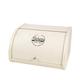 KL X458 Metal Cream Bread Box/Bin/kitchen Storage Containers with Roll Top Lid (Cream/White)