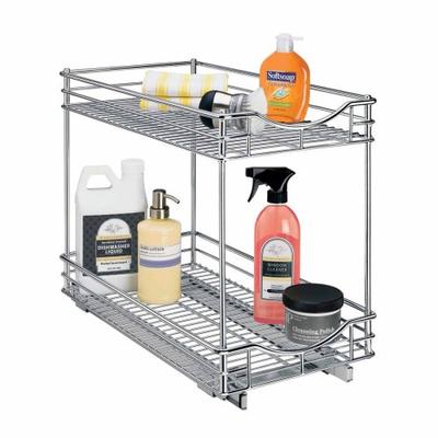 Lynk Professional Slide Out Double Shelf - Pull Out Two Tier Sliding Under Cabinet Organizer - 11 in