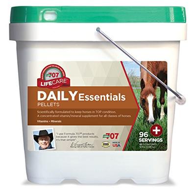 Formula 707 Daily Essentials Equine Supplement, 12lb Bucket - Complete Vitamins and Minerals for Sup