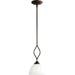 Alcott Hill® Polito 1 - Light Single Dome Pendant Glass in Brown/White | 14.5 H x 7 W x 7 D in | Wayfair 4BFE7B713A0D4B4BAB49227A24227F1F
