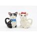 Cosmos Gifts Cat w/ Bow Tie Salt & Pepper Shaker Set China in Black/White | 3.38 H x 1.875 D in | Wayfair 20758