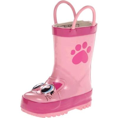 Western Chief Kids Girls' Waterproof Easy-On Printed Rain Boot, Khloe The Kitty, 13 M US Little
