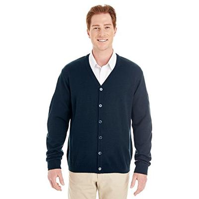 Harriton Mens Pilbloc V-Neck Button Cardigan Sweater (M425) -DARK NAVY -M