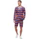 Smiffys Sonnenuntergang-Flamingo-Anzug, Blau, mit Jacke, kurze Hose & Krawatte
