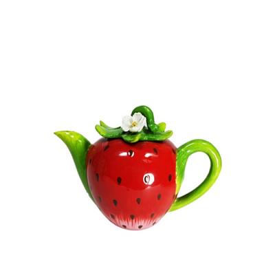 Cosmos 20833 Gifts Strawberry Ceramic Teapot, 5-1/4-Inch