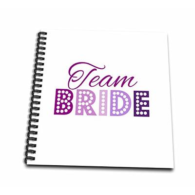 3dRose 3D Rose Team Bride in hot Pink and Purple Glitzy Glam Las Vegas Lights Style Bachelorette Hen