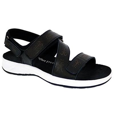 Drew Shoe Olympia Women's Therapeutic Diabetic Extra Depth Sandal Shoe: Black/Pearlized 8.5 Wide (D)