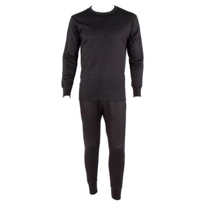 Men's 2pc 100% Cotton Thermal Underwear Set Long Johns-XL-Black