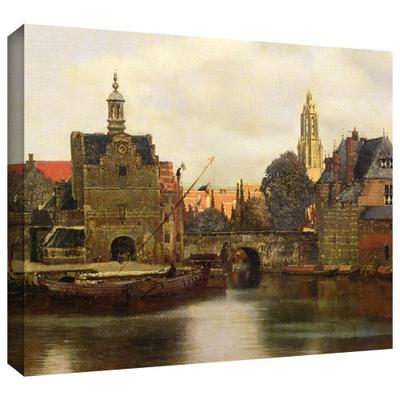 ArtWall Johannes Vermeer 'View of Delft II' Gallery Wrapped Canvas Artwork, 36 by 44-Inch