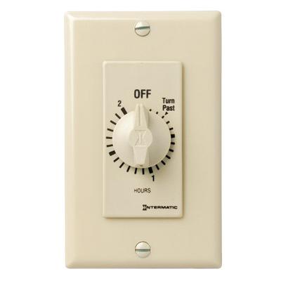 Intermatic FD32H 2-Hour Spring-Loaded Wall Timer for Lights and Fans, Ivory