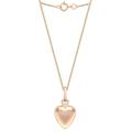 CARISSIMA Gold Women's 9 ct Rose Gold 7.6 x 14.3 mm Puffed Hollow Heart Pendant on 9 ct Rose Gold 0.8 mm Diamond Cut Curb Chain Necklace of Length 46 cm/18 Inch