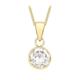 CARISSIMA Gold Women's 9 ct Yellow Gold 7 mm Round Cubic Zirconia Pendant on 9 ct Yellow Gold 0.7 mm Diamond Cut Adjustable Curb Chain Necklace of Length 46 cm/18 Inch