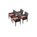 4 Barbados Dining Chairs w/ Arms in Tangerine - TK Classics Barbados-Tkc097B-Dc-2X-C-Tangerine