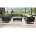 Amalfi 7 Piece Outdoor Wicker Patio Furniture Set 07e in Cilantro - TK Classics Amalfi-07E-Brn-Cilantro