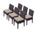 6 Venice Armless Dining Chairs in Wheat - TK Classics Tkc094B-Adc-3X-C