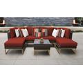 Amalfi 7 Piece Outdoor Wicker Patio Furniture Set 07a in Terracotta - TK Classics Amalfi-07A-Gld-Terracotta