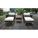 Amalfi 5 Piece Outdoor Wicker Patio Furniture Set 05b in Sail White - TK Classics Amalfi-05B-Gld-White