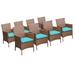 8 Laguna Dining Chairs w/ Arms in Aruba - TK Classics Tkc093B-Dc-4X-Aruba