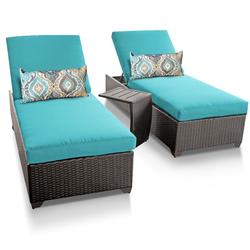 Classic Chaise Set of 2 Outdoor Wicker Patio Furniture w/ Side Table in Aruba - TK Classics Classic-2X-St-Aruba