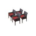 4 Barbados Dining Chairs w/ Arms in Terracotta - TK Classics Barbados-Tkc097B-Dc-2X-C-Terracotta