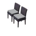 2 Venice Armless Dining Chairs in Grey - TK Classics Tkc094B-Adc-C-Grey