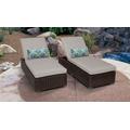 Venice Chaise Set of 2 Outdoor Wicker Patio Furniture in Beige - TK Classics Venice-2X-Beige