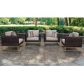 Amalfi 4 Piece Outdoor Wicker Patio Furniture Set 04g in Beige - TK Classics Amalfi-04G-Gld