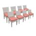 8 Fairmont Armless Dining Chairs in Tangerine - TK Classics Tkc245B-Adc-4X-C-Tangerine