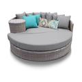 Florence Circular Sun Bed - Outdoor Wicker Patio Furniture in Grey - TK Classics Florence-Sun-Bed