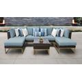 Amalfi 7 Piece Outdoor Wicker Patio Furniture Set 07a in Spa - TK Classics Amalfi-07A-Gld-Spa