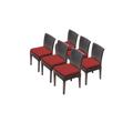 6 Barbados Armless Dining Chairs in Terracotta - TK Classics Barbados-Tkc090B-Adc-3X-C-Terracotta