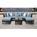 Amalfi 7 Piece Outdoor Wicker Patio Furniture Set 07a in Spa - TK Classics Amalfi-07A-Brn-Spa